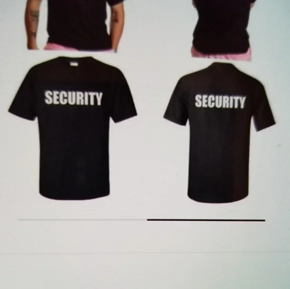 Black short sleeve SECURITY shirt. - Picture 2 of 5